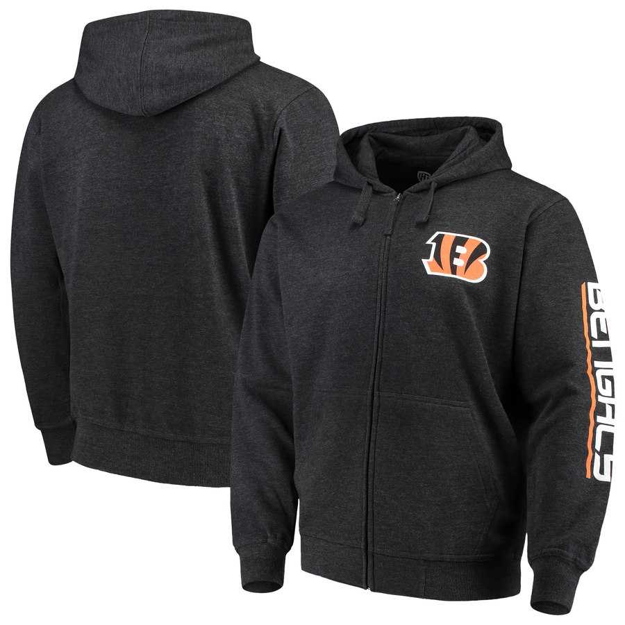Men's Cincinnati Bengals G III Sports by Carl Banks Post Route Full Zip Hoodie Charcoal,We sell and wholesale Men's Cincinnati Bengals G III Sports by Carl Banks Post Route Full Zip Hoodie Charcoal on line form chian!